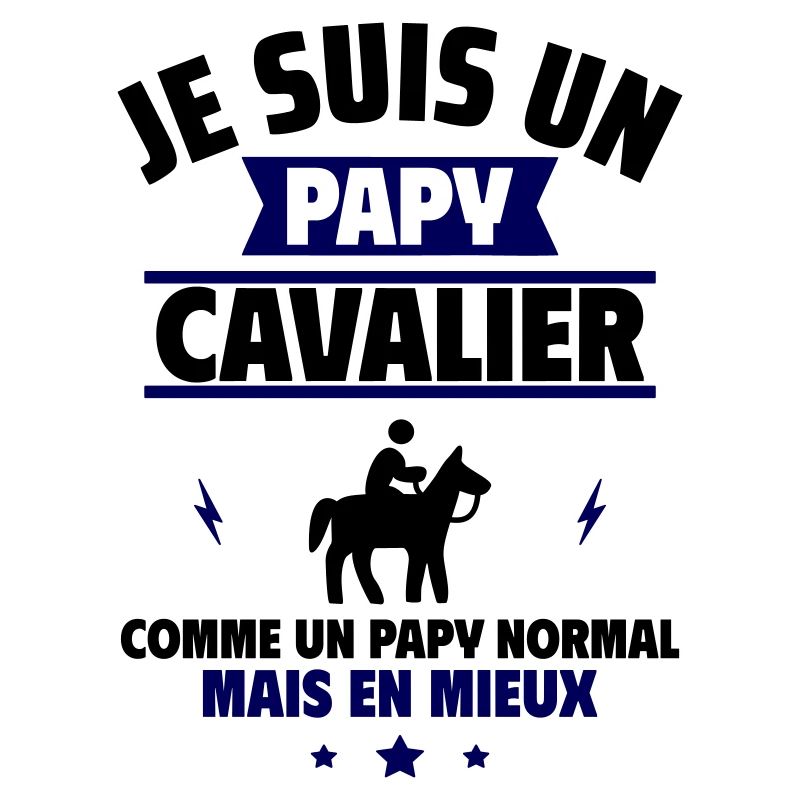 Papy cavalier plus cool, fête des grands-pères