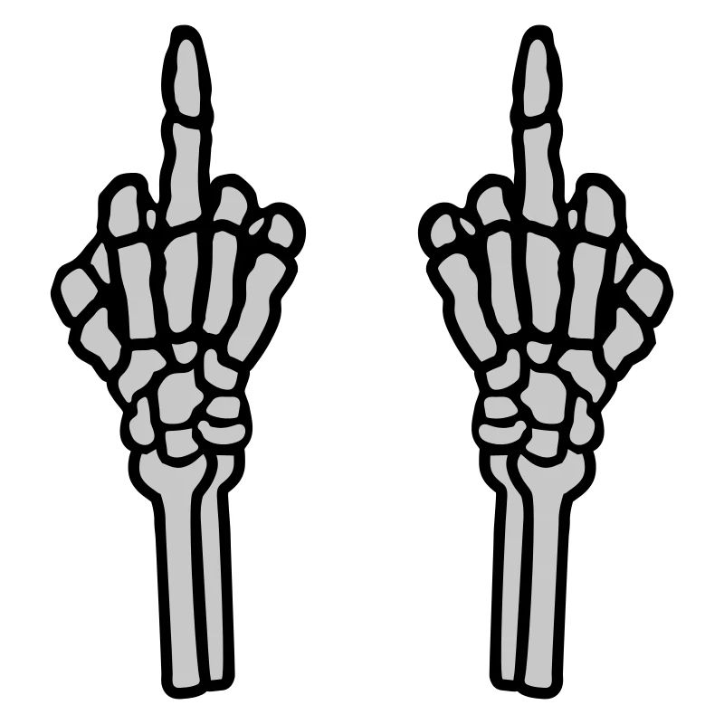 2 Hände Mittelfinger Knochen
