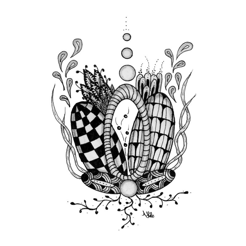 Tangle Type: Floral Design with Geometric Shape