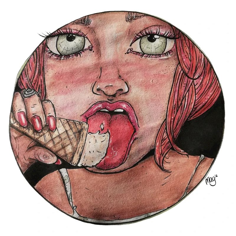Fille de crème glacée