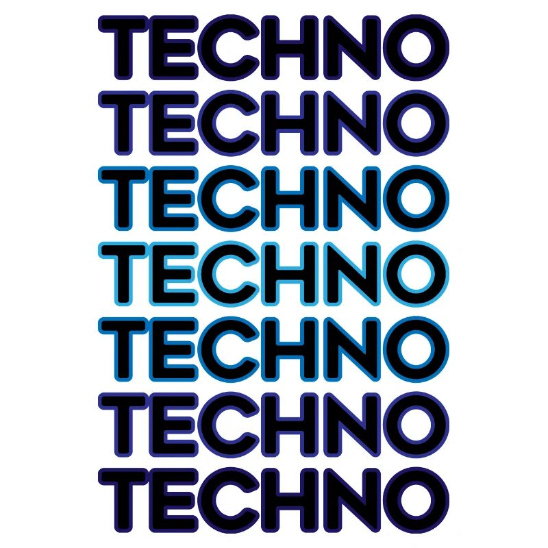 Techno Schwarz und Blau x 7
