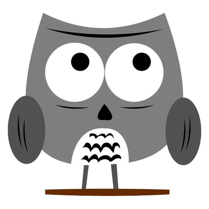 Eule - Coole Eulen - Grumpy Owl - Grau