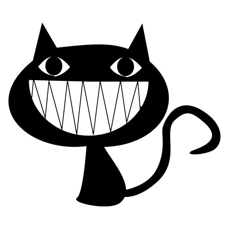 Chat qui rit avec des dents