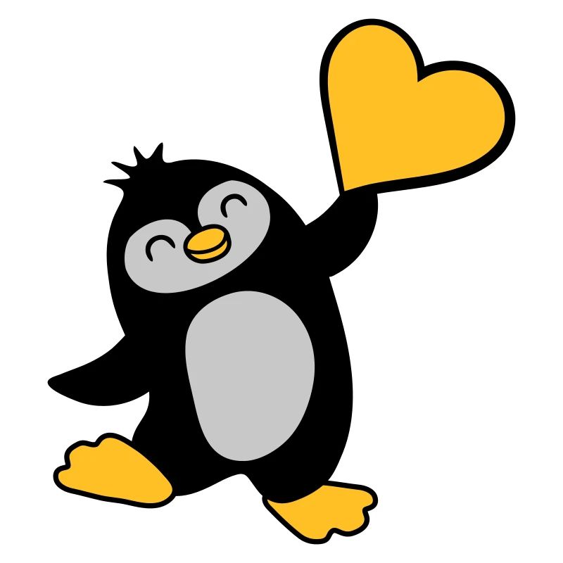 Friendly penguin shows heart