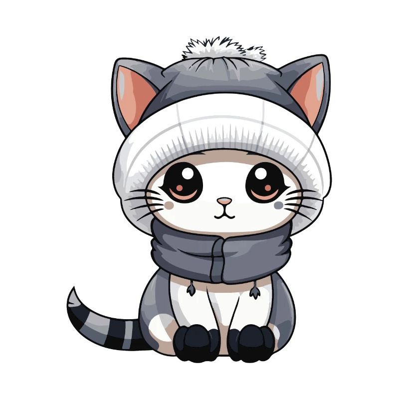 Chat Hiver Bande Dessinée Mignon