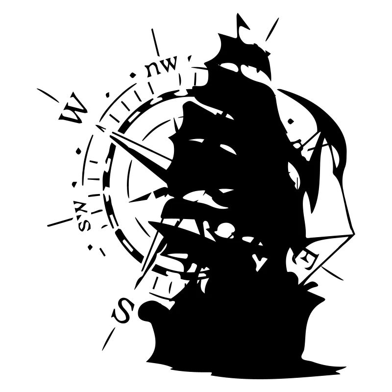 WindRose mit Segelschiff | Freizeimode Bstyled