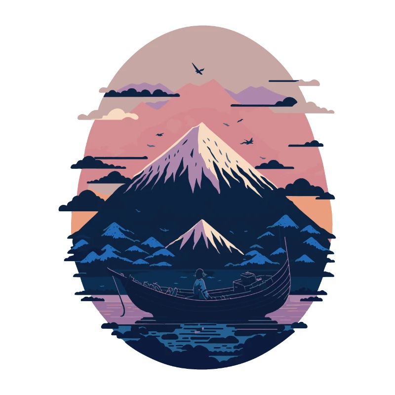 Serene Mount Fuji Sunset Peaceful River Scenery
