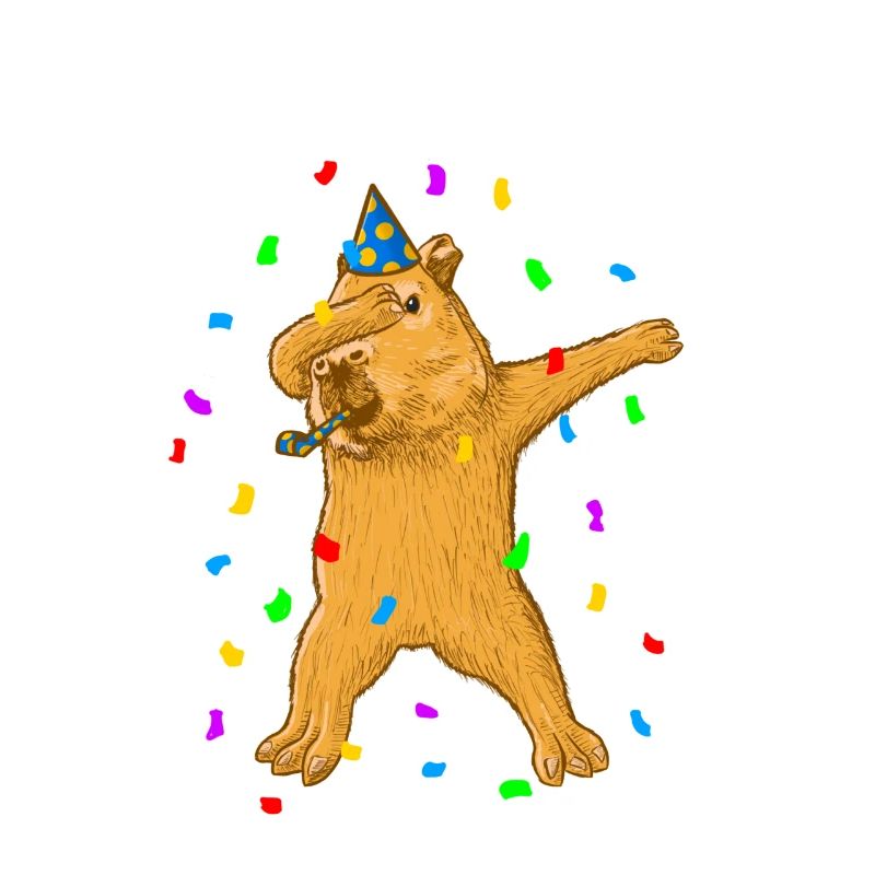 Dabbing Capybara Birthday OK I PULL UP