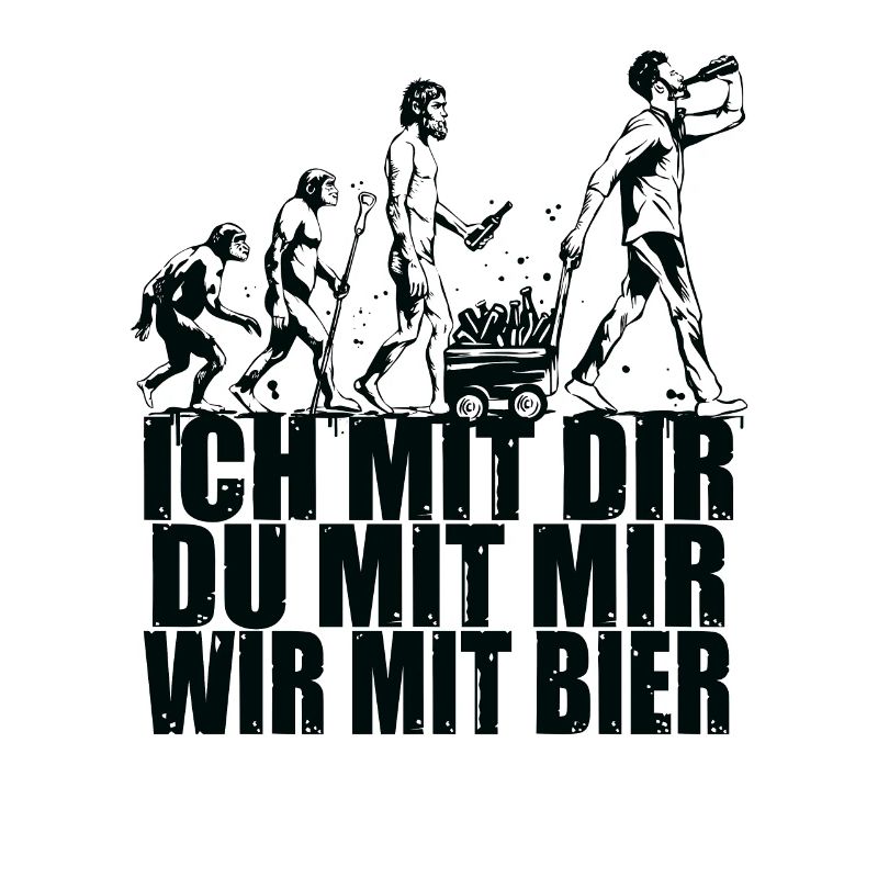 Wir mit Bier Evolution Vatertag Spruch