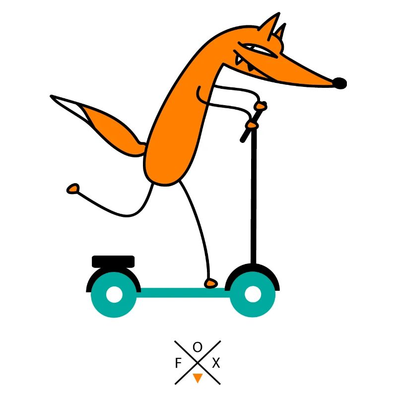Fuchs fährt Roller