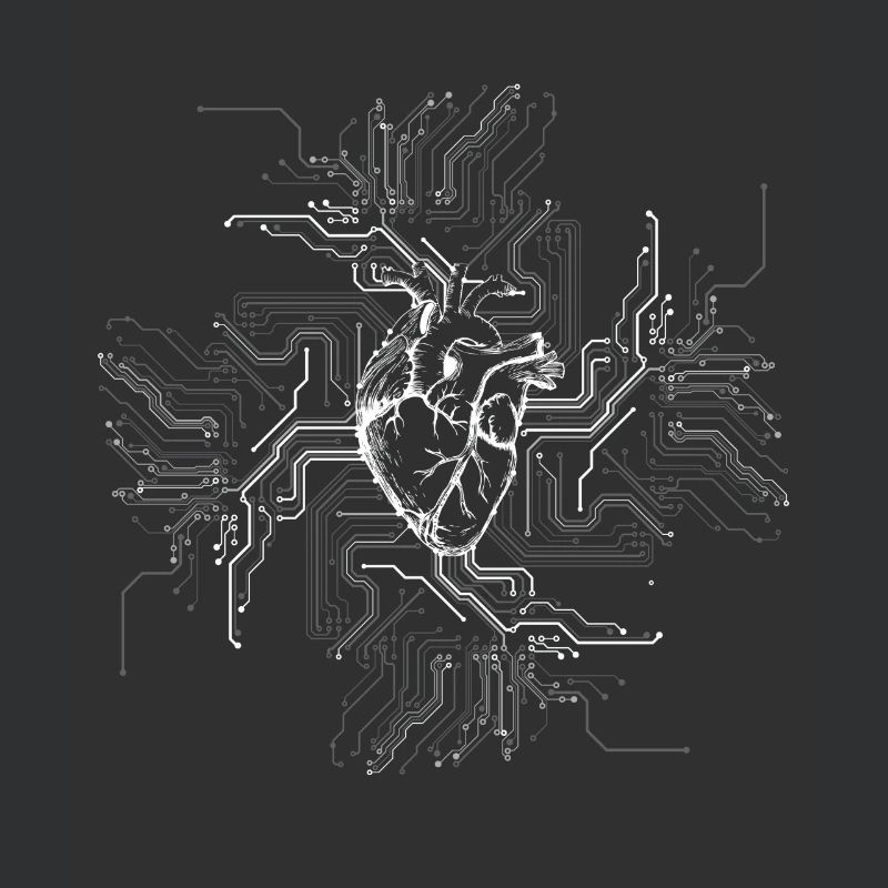 Anatomical Heart CPU Processor PCB Board Computer