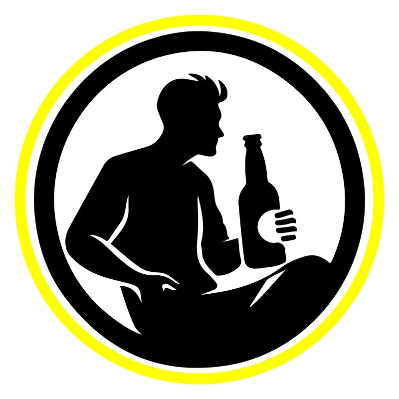 Bouteille de bière buvant Silhouette