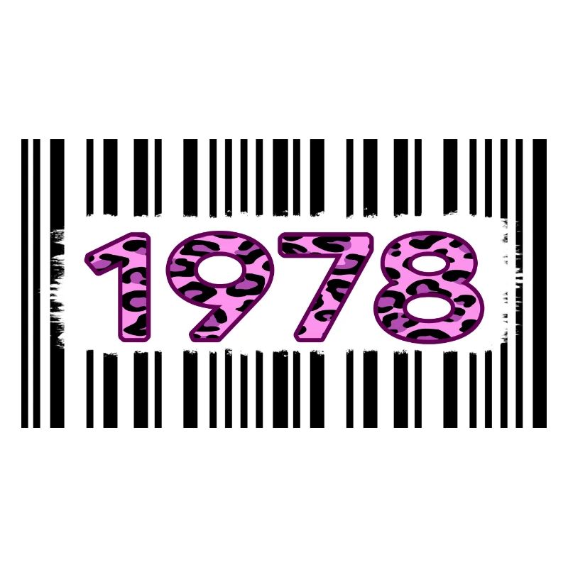 1978 Anniversaire rare code-barres rose unique