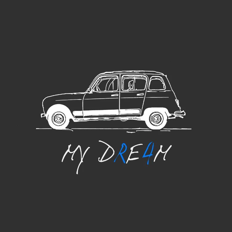 French Oldtimer R4 Scribble