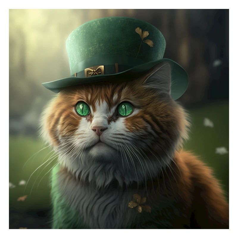 Chat mignon de la Saint-Patrick avec chapeau Irlande