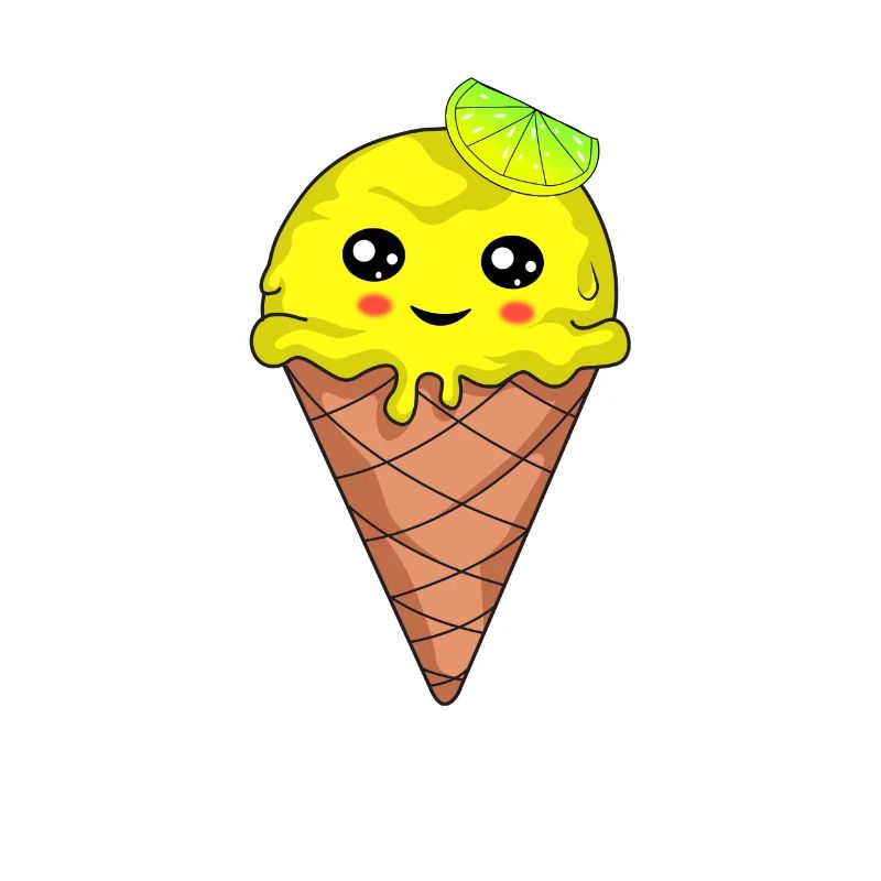Süßes Zitrone Eis Cute Lemon Ice cream Geschenk