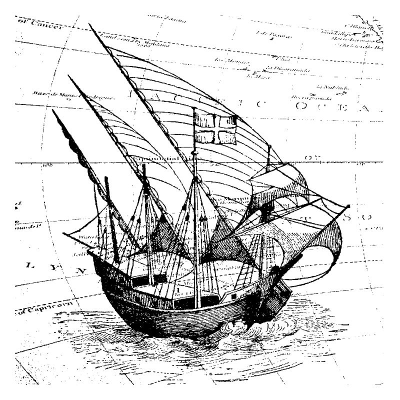 Sailing ship map