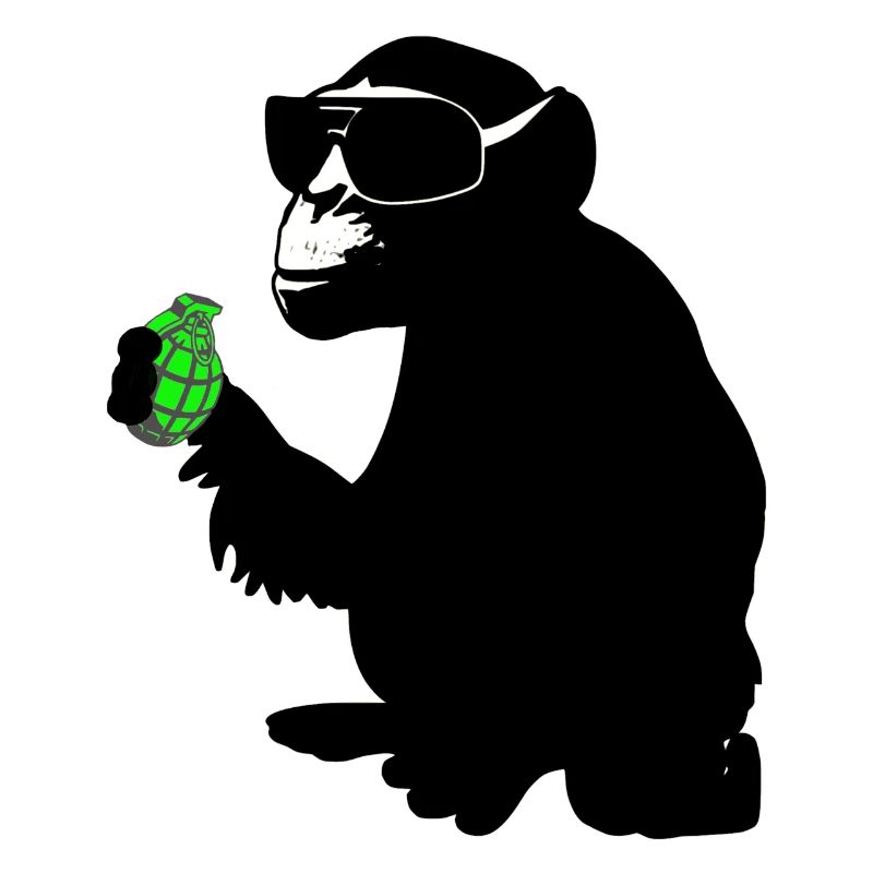monkey with hand grenade