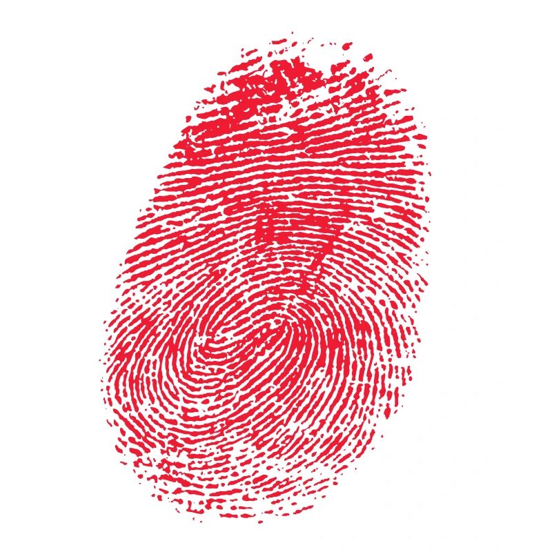 empreinte digitale réaliste en rouge