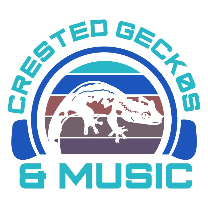 Crested Geckos Music Notes Musiker Clef Lizard