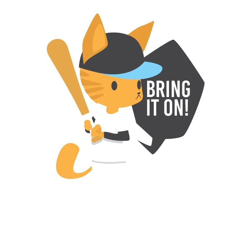 Katze Baseball Sprechblase Geschenk Kinder Comic