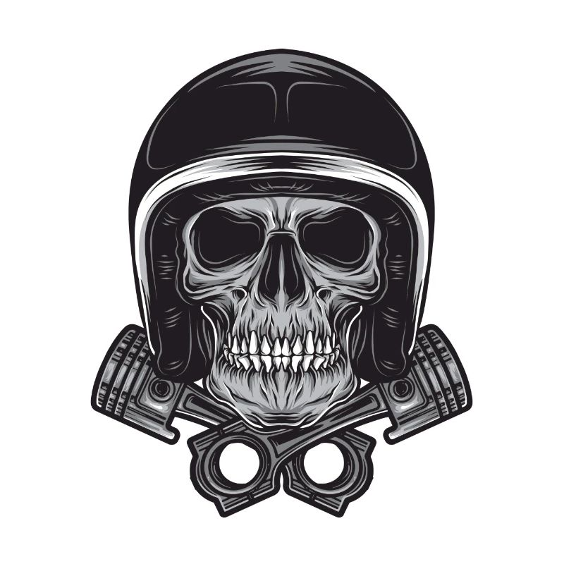 Motorcycle helmet skeleton! Gift idea motorcycle