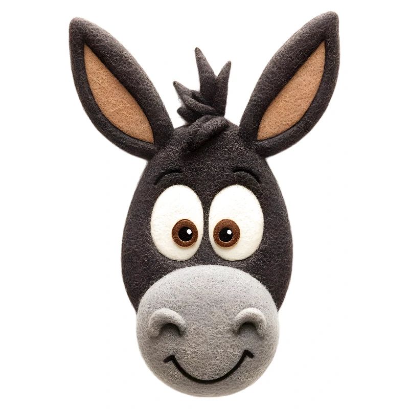 Tête de dessin animé drôle d’âne - Conception d’animaux mignons