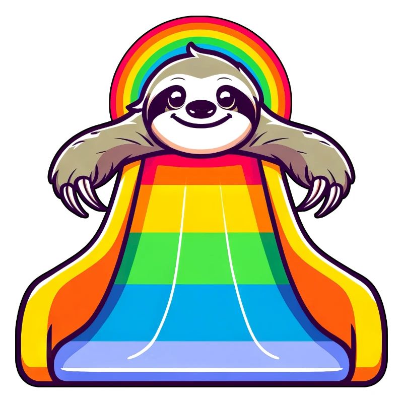 LGBTQ Pride Sloth Rainbow Slide