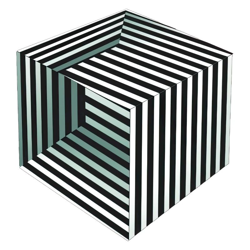 Illusion de cube rayé