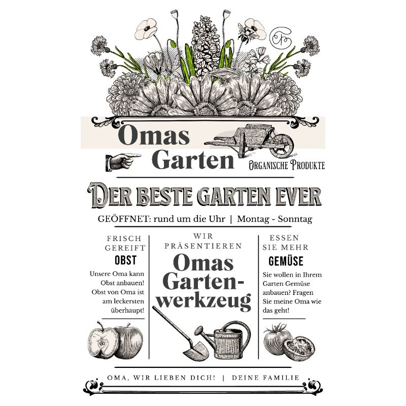 Oma Großmutter Garten Gärtnerin Geschenk