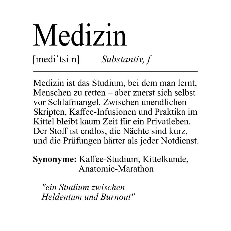 Unispruch "Medizin" Student Geschenk, Studenten