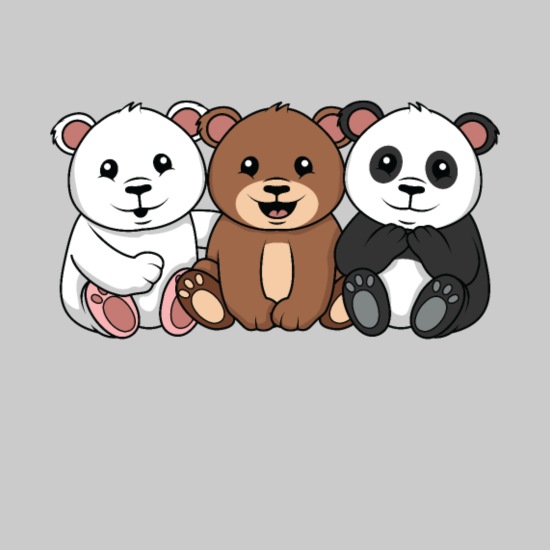 3 Bears 3 Bears Polar Bear Bear Panda' Men's Premium Longsleeve Shirt |  Spreadshirt
