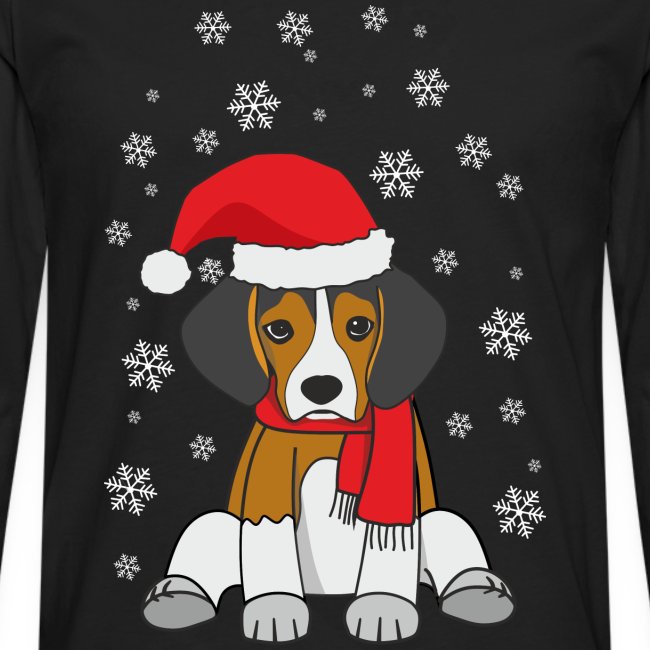 Perro Beagle con gorrito de Santa Claus