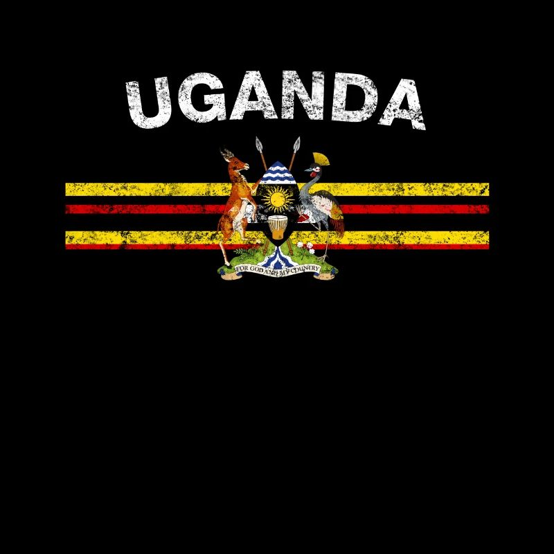 Uganda-Flaggen-Hemd - Uganda Uganda Flag & Emblem
