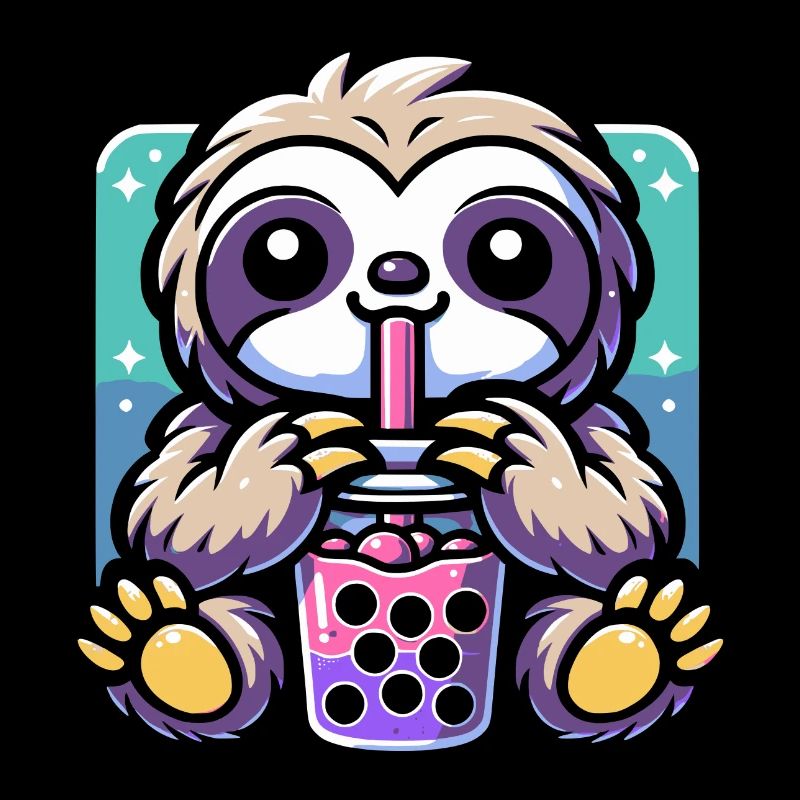 Bubble Tea Sloth Boba Tea Kawaii Geschenk