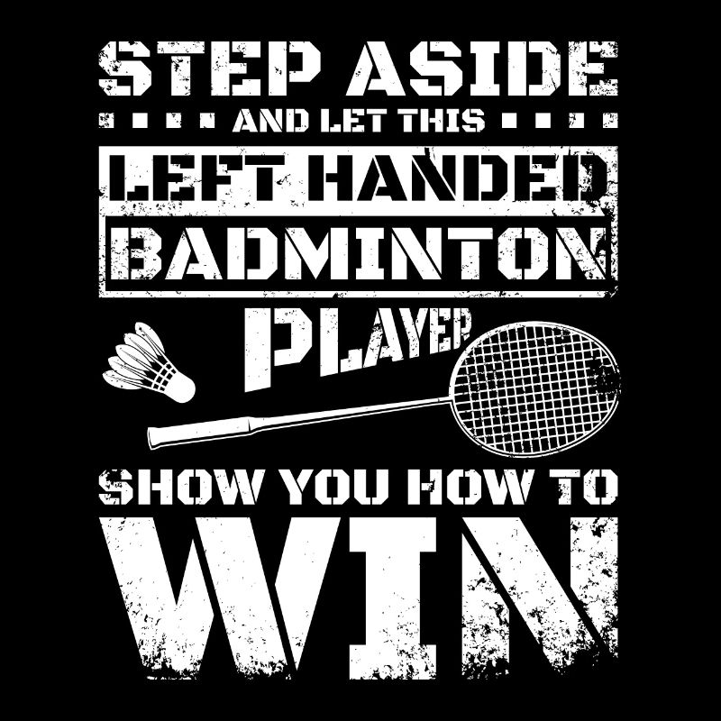 Funny left handed badminton player