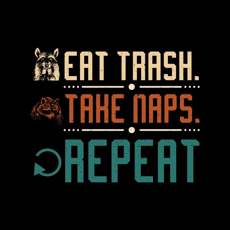 Raccoon eat trash take naps repeat