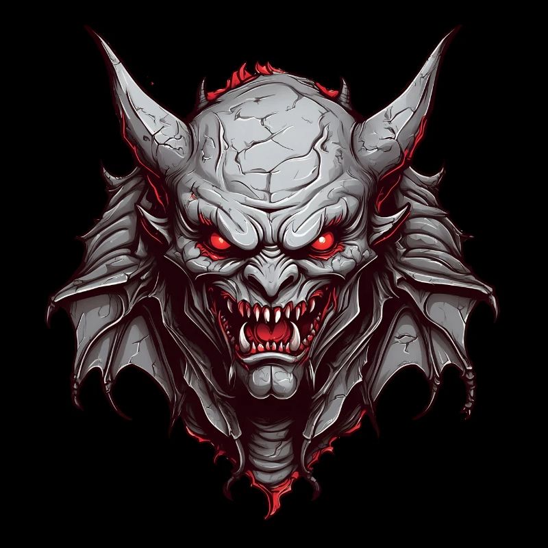 Evil demonic devil with red eyes