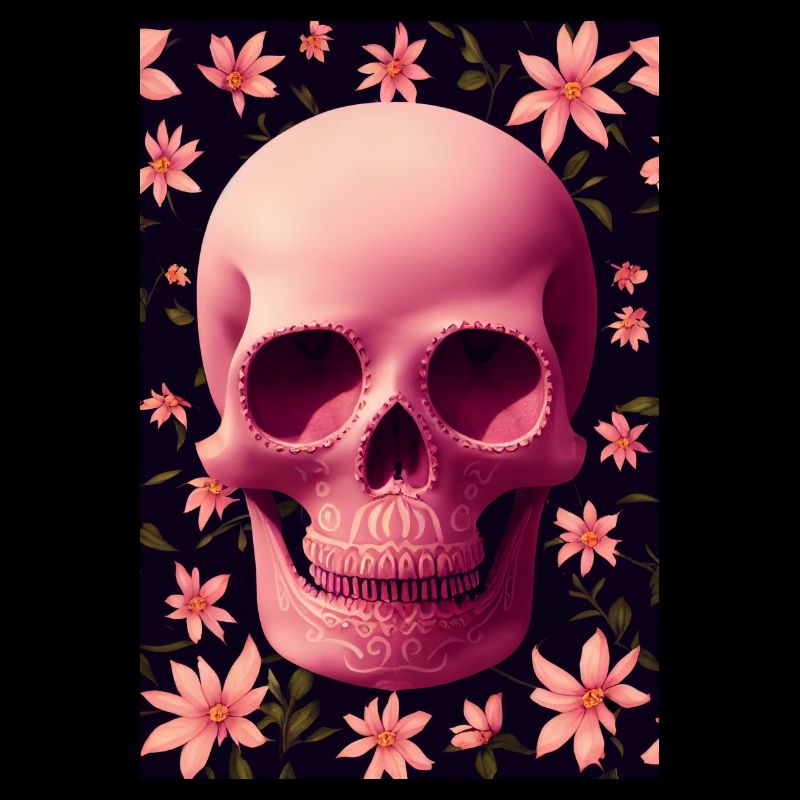 Fleurs de crâne rose