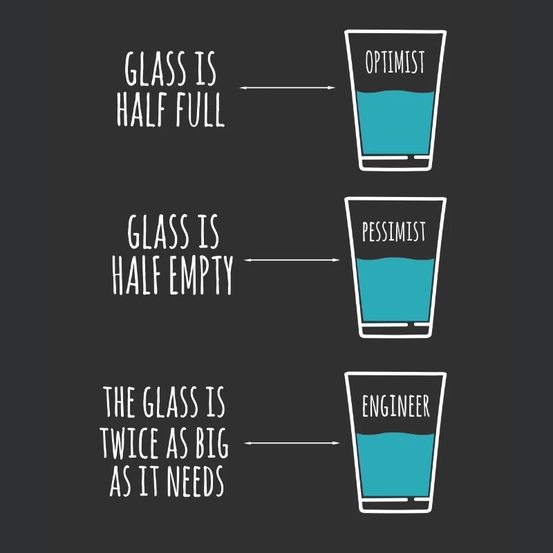 Engineer Humor Optimist Pessimist Engineer Joke