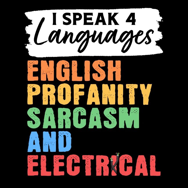 Ich spreche 4 Sprachen Englisch Schimpfwörter Sark
