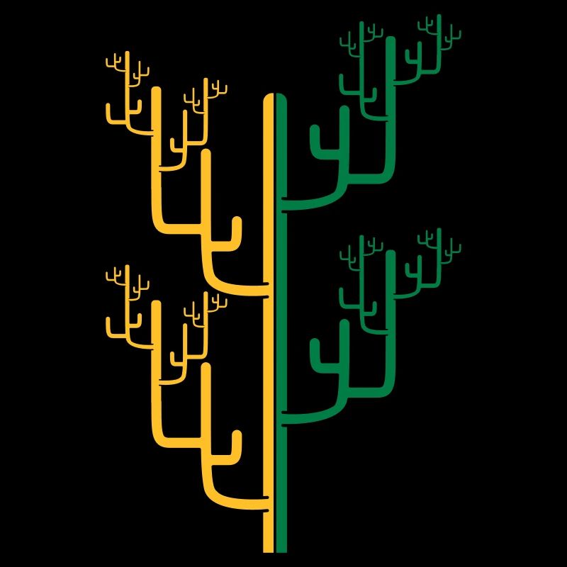 art branches cool large desert cactus design patte