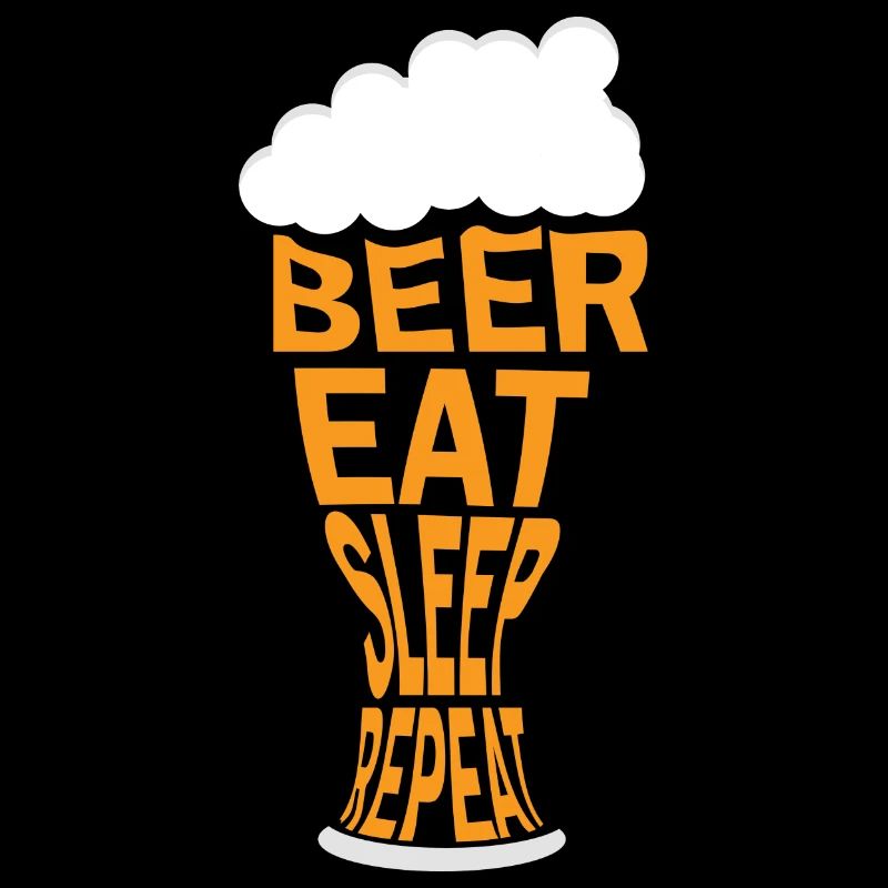 Beer Eat Sleep Repeat Design als Bierglas