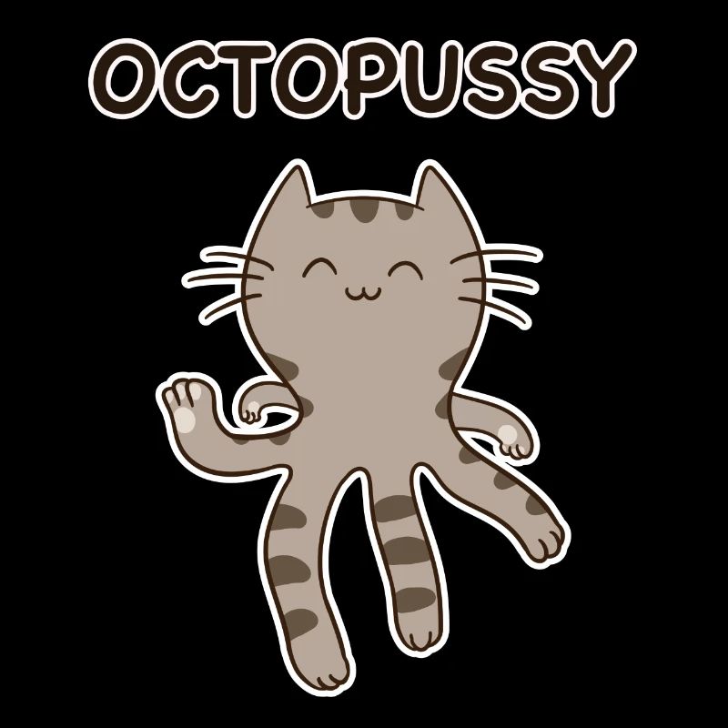 Octopussy Katze Idee Geburtstag Geschenk T-Shirt