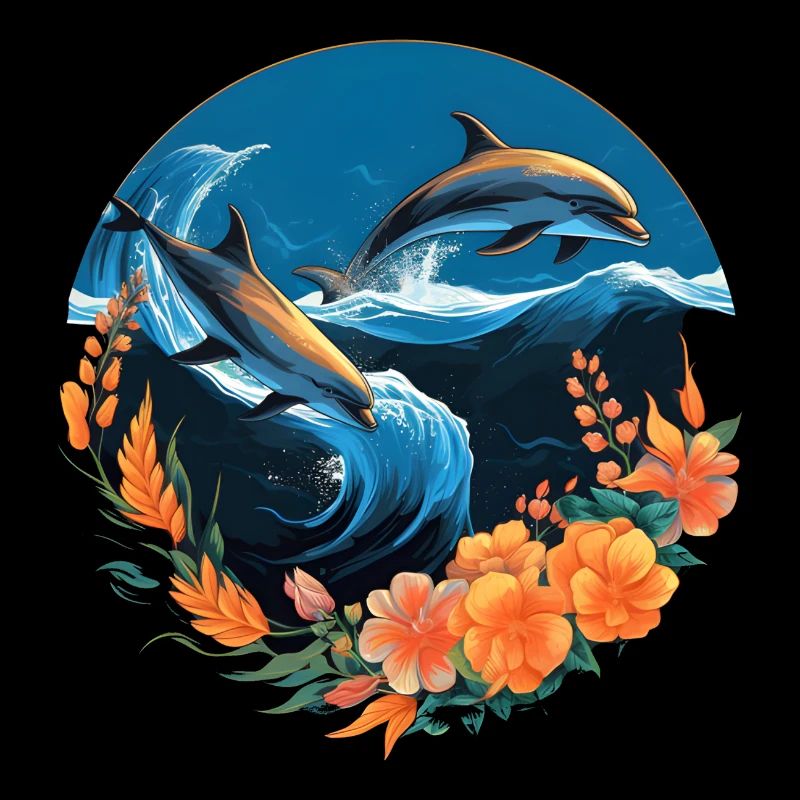 Dauphins en fleurs
