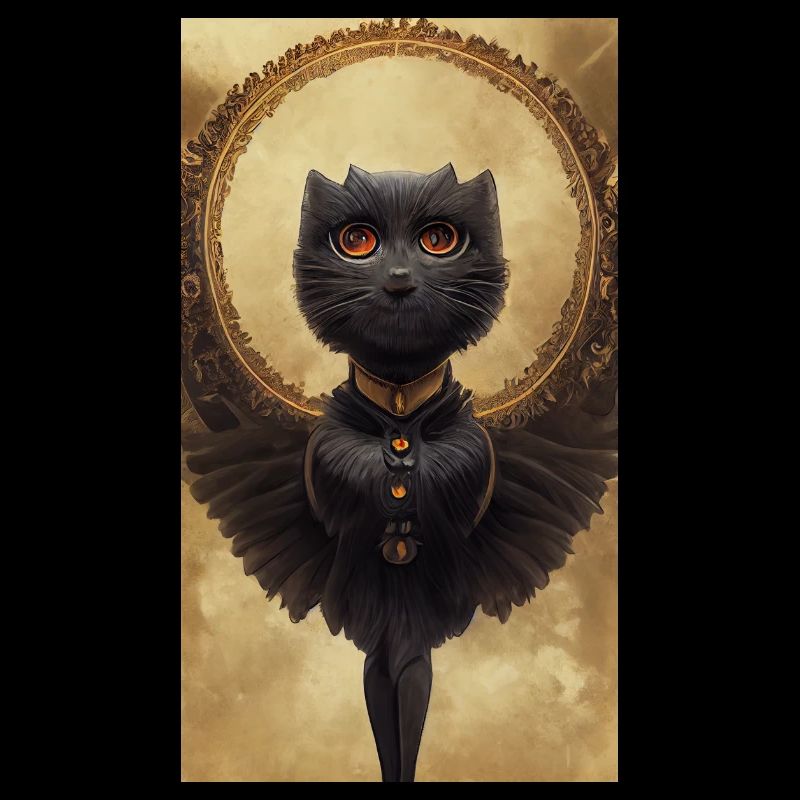 Schwarze Katze Engel