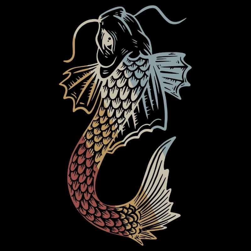 Koi Fish Retro Style Vintage