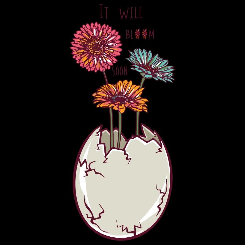 Blühendes Ei - Eierschale - Blüten