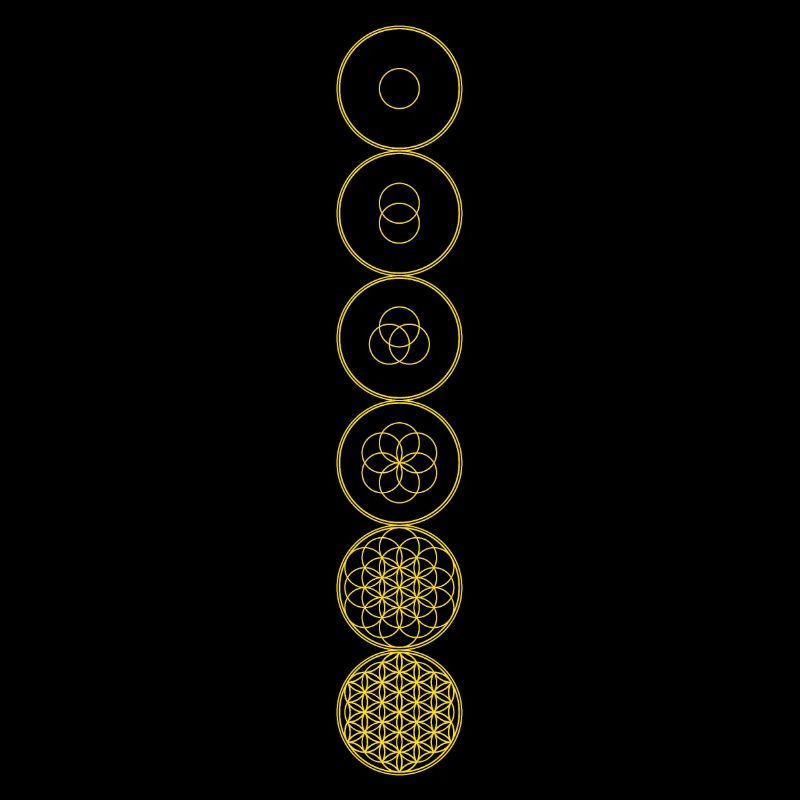 Fleur de Vie Evolution Géométrie Sacrée Jaune