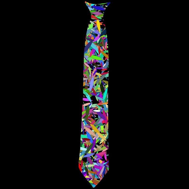 Cravate Multicolore Feuilles Fausse Cravate